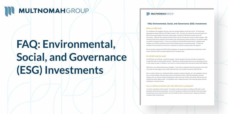 FAQ: ESG Investments
